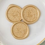 "Katherine Wax Seal (50 Pack) Personalized" - Wax Seals in gold by Sterling Stripes