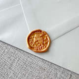 "Yellow Gold celebration wax seal sticker - Champagne toast | Set of 10" - Wax Seals in gold by Maria Ferrer G.