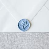 "Dusty Blue Lily of the Valley 3D wax seal stickers | Set of 10" - Wax Seals in blue by Maria Ferrer G.
