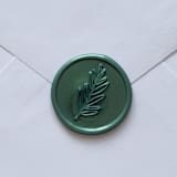 "Customizable Color Leafy Branch Self-Adhesive Wax Seals, Set of 5" - Wax Seals in green by MC silverlinings