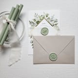 "Customizable Color Leafy Branch Self-Adhesive Wax Seals, Set of 5" - Wax Seals in green by MC silverlinings