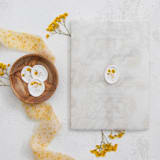 "Oval Yellow and Gold Baby's Breath Wax Seals | Set of 25" - Wax Seals in yellow by Clove and Cedar Design