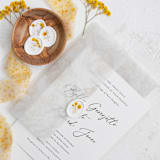 "Oval Yellow and Gold Baby's Breath Wax Seals | Set of 25" - Wax Seals in yellow by Clove and Cedar Design
