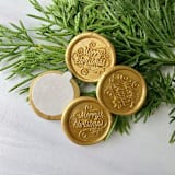 "Merry Christmas Gold Wax Seal - set of 10" - Wax Seals in gold by Honey Silks Co