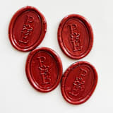 "Personalized Oval Wax Seal Stickers | Custom Two-Letter Monogram | Set of 10" - Wax Seals in red by Self Stationery