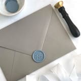 "Save the Date in Dusty Blue Pack of 10" - Wax Seals in blue by Abby Choi
