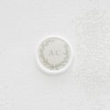 "Custom Green Floral Wreath with Monogram Wax Seals | Set of 25" - Wax Seals in green by Clove and Cedar Design