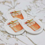 "Old Fashioned Drink Vellum Wax Seals | Set of 25" - Wax Seals in orange by Clove and Cedar Design