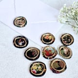 "Fine Art Gilded Framed Roses- Set of 9 Hand-crafted Wax Seals" - Wax Seals in multicolorassorted-colors by Inkspiringletters