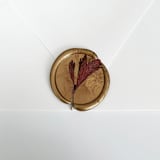 "Red Anemone Leaves Wax Seal in Gold | Pack of 10" - Wax Seals in red by Caitlin Home