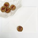 "Red Anemone Leaves Wax Seal in Gold | Pack of 10" - Wax Seals in red by Caitlin Home