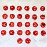 "Glitter Script Monogram- Customizable- Set of 25 Hand-crafted Red Wax Seals" - Wax Seals in red by Inkspiringletters