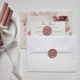 "Customizable Color Peony Self-adhesive Wax Seals, Set of 5" - Wax Seals in pink by MC silverlinings