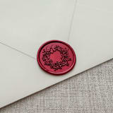 "Metallic Red Christmas Wreath wax seal sticker | Set of 10" - Wax Seals in red by Maria Ferrer G.