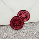 "Metallic Red Christmas Wreath wax seal sticker | Set of 10" - Wax Seals in red by Maria Ferrer G.