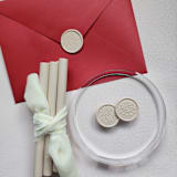 "Customizable Color Hearts Galore Self-adhesive Wax Seals, Set of 5" - Wax Seals in white by MC silverlinings