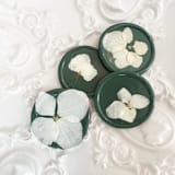 "White Hydrangea Wax Seal in Green | Pack of 10" - Wax Seals in green by Caitlin Home