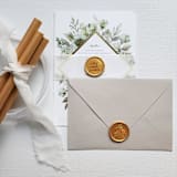 "Customizable Be Our Guest Self-adhesive Wax Seals, Set of 5" - Wax Seals in gold by MC silverlinings