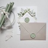 "Customizable Color Eucalyptus Self-Adhesive Wax Seals, Set of 5" - Wax Seals in green by MC silverlinings