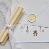 "Customizable Color Stork Self-adhesive Wax Seals, Set of 5" - Wax Seals in blue by MC silverlinings