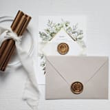 "Customizable Color Laurel Wreath Self-adhesive Wax Seals, Set of 5" - Wax Seals in gold by MC silverlinings