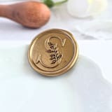 "Leaf Monogram- Customizable Color- Set of 25 Hand-crafted Wax Seals" - Wax Seals in multicolor by Inkspiringletters