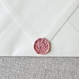 "Dusty Rose celebration wax seal sticker - Champagne toast | Set of 10" - Wax Seals in pink by Maria Ferrer G.