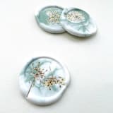 "Queen Anne's Lace Wax Seal in Sage Marble | Pack of 10" - Wax Seals in multicolor by Caitlin Home
