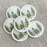 "Evergreen pine forest wax seal stickers |Set of 10" - Wax Seals in white by Maria Ferrer G.