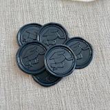 "Navy graduation wax seal stickers - Set of 10" - Wax Seals in blue by Maria Ferrer G.