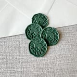 "Olive Green celebration wax seal sticker - Champagne toast | Set of 10" - Wax Seals in green by Maria Ferrer G.
