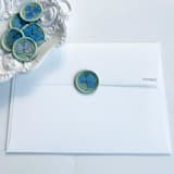 "Blue Hydrangea Wax Seal in Celadon | Pack of 10" - Wax Seals in green by Caitlin Home