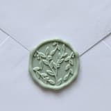 "Customizable Color Vine Leaves Self-Adhesive Wax Seals, Set of 5" - Wax Seals in green by MC silverlinings