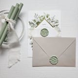 "Customizable Color Vine Leaves Self-Adhesive Wax Seals, Set of 5" - Wax Seals in green by MC silverlinings