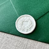 "White Christmas Wreath wax seal sticker | Set of 10" - Wax Seals in white by Maria Ferrer G.