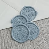 "Dusty blue roses wax seal stickers | Set of 10" - Wax Seals in blue by Maria Ferrer G.