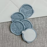 "Dusty blue roses wax seal stickers | Set of 10" - Wax Seals in blue by Maria Ferrer G.