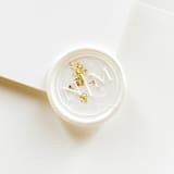 "Personalized Wax Seal Stickers with Custom Monogram Initials and Gold Flakes | Set of 20" - Wax Seals in white by Self Stationery