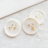 "Personalized Wax Seal Stickers with Custom Monogram Initials and Gold Flakes | Set of 20" - Wax Seals in white by Self Stationery