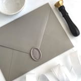 "Feather in Clay Pack of 10" - Wax Seals in gray by Abby Choi