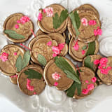 "Pink Baby's Breath Wax Seal in Gold | Pack of 10" - Wax Seals in gold by Caitlin Home