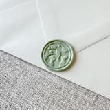 "Sage Green graduation wax seal - Graduation cap throw | Set of 10" - Wax Seals in green by Maria Ferrer G.