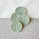 "Sage Green graduation wax seal - Graduation cap throw | Set of 10" - Wax Seals in green by Maria Ferrer G.