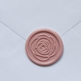 "Customizable Color Rose Outline Self-adhesive Wax Seals, Set of 5" - Wax Seals in pink by MC silverlinings