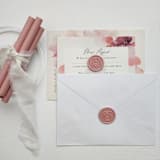 "Customizable Color Rose Outline Self-adhesive Wax Seals, Set of 5" - Wax Seals in pink by MC silverlinings
