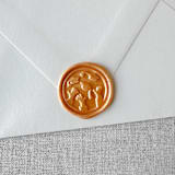 "Yellow Gold graduation wax seal - Graduation cap throw | Set of 10" - Wax Seals in gold by Maria Ferrer G.