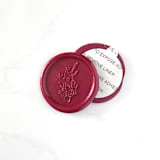 "Delicate Flower Wax Seal in Sangria, Pack of 10" - Wax Seals in red by Abby Choi