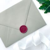 "Delicate Flower Wax Seal in Sangria, Pack of 10" - Wax Seals in red by Abby Choi