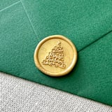 ""Merry Christmas" tree calligraphy wax seal sticker | Customizable Color | Set of 10" - Wax Seals in multicolorassorted-colors by Maria Ferrer G.