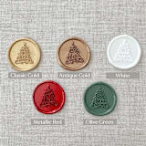 ""Merry Christmas" tree calligraphy wax seal sticker | Customizable Color | Set of 10" - Wax Seals in multicolorassorted-colors by Maria Ferrer G.